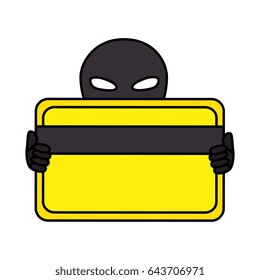 Hacker with credit card avatar character