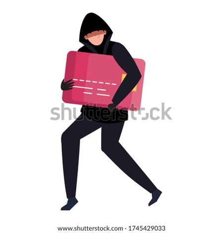 hacker with credit card on white background vector illustration design