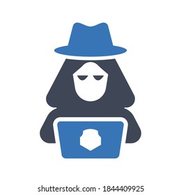 Hacker crime icon (vector illustration)