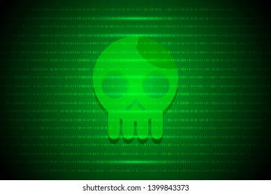 hacker and cyber attack alarm and security notice code on abstract background.