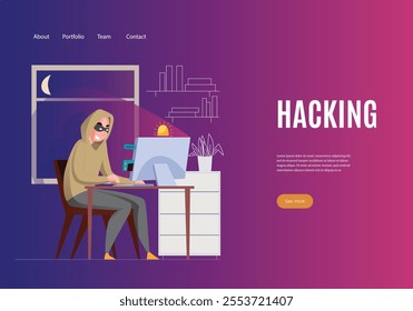 Hacker and Cyber criminals phishing stealing private personal data, user login, password, document, email and credit card. Phishing and fraud, online scam and steal. Hacker sitting at the desktop