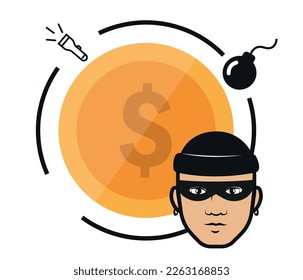 Hacker y el cibercrimen. vector de concepto de fraude.
