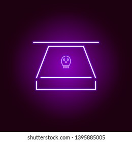 Hacker, danger  icon in neon style. Can be used for web, logo, mobile app, UI, UX 