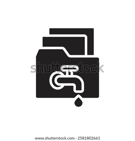 Hacker Data Leak Filled Icon Vector Illustration