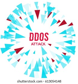 Hacker DDoS attack protection. Flat style. computer safety