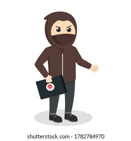 Hacker design character on white background