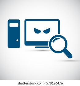 Hacker detection sign. EPS10 vector icon. svg