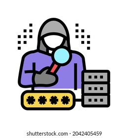 hacker digital thief color icon vector. hacker digital thief sign. isolated symbol illustration