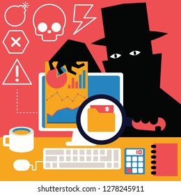 Hacker doing Cyber Spying