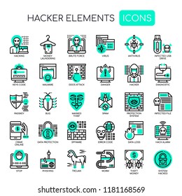 Hacker Elements , Thin Line and Pixel Perfect Icons
