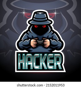 Hacker esport logo mascot design