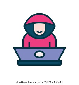 hacker filled color icon. vector icon for your website, mobile, presentation, and logo design.
