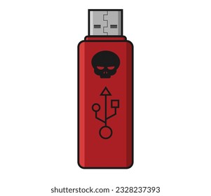 Disco USB de unidad flash Hacker. Unidad flash de almacenamiento de información defectuosa