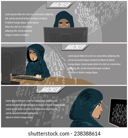 Hacker Flyer Template - Vector Illustration, Graphic Design, Editable For Your Design