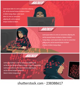Hacker Flyer Template - Vector Illustration, Graphic Design, Editable For Your Design