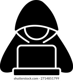 Design de ícone de estilo de glifos de hackers