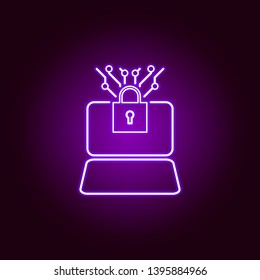 Hacker, hack icon in neon style. Can be used for web, logo, mobile app, UI, UX 