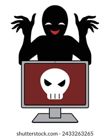 Hacker and hacked computer material