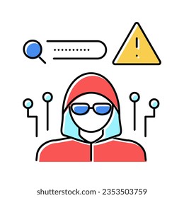 hacker hacked password color icon vector. hacker hacked password sign. isolated symbol illustration