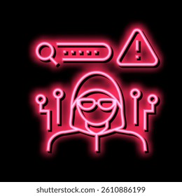 hacker hacked password neon light sign vector. hacker hacked password sign. isolated symbol illustration