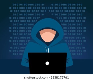 hacker hacked system hacker thief steal online and email data, password and credit card information.