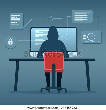 hacker, hacking computer, Cyber criminal with a laptop, Cybercrime, hacker activity, DDoS attack. hacker attack and web security