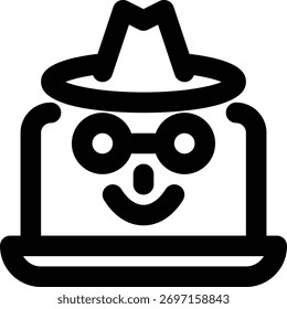 Hacker, Hacking, Skizzen-Symbol für Experten