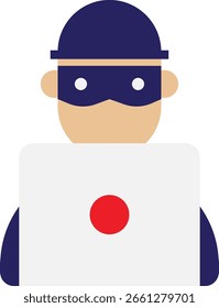 Hacker Hacking Spy Icon Vetor Ilustração Plana