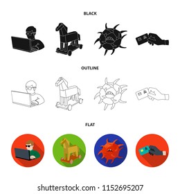 Hacker, hacking, system, internet .Hackers and hacking set collection icons in cartoon style vector symbol stock illustration web.