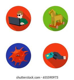 Hacker, hacking, system, internet .Hackers and hacking set collection icons in flat style vector symbol stock illustration web.