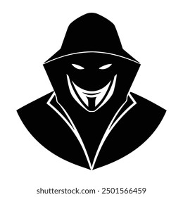 Hacker Head Vektor Silhouette Illustration Kunst digitale Cyberkriminelle  