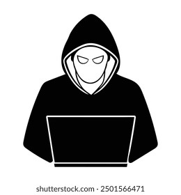 Hacker Head Vektor Silhouette Illustration Kunst digitale Cyberkriminelle  