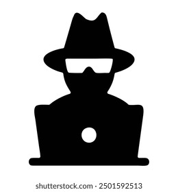 Hacker Head vector silhouette illustration icon cyber attack  