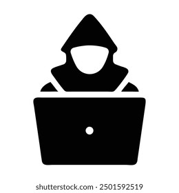 Hacker Cabeza Vector silueta icono de ilustración ciberataque  