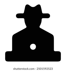 Hacker Cabeza Vector silueta icono de ilustración ciberataque  