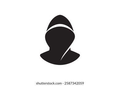 hacker hidden face icon vector silhouette isolated in white background