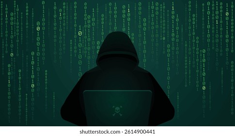 Hacker in a hoodie llustration	
