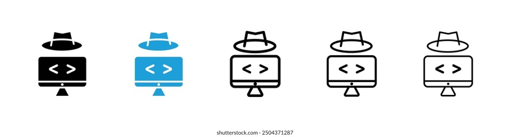 Hacker-Symbol in schwarz-blauen Farben
