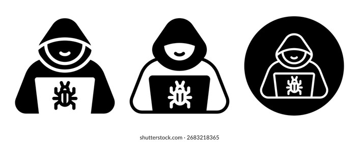 Glifo da coleção de ícones de hackers e ilustração de vetor misto