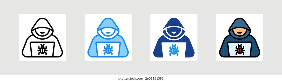 Conjunto de Coleções de Ícones de Hacker com Vários Estilos