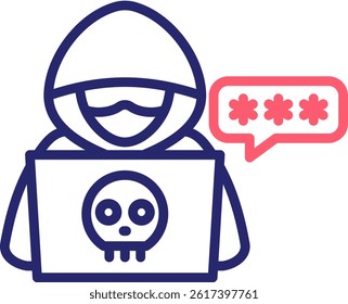 Hacker Icon Color Vector Illustration