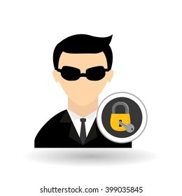 hacker icon design, vector illustration