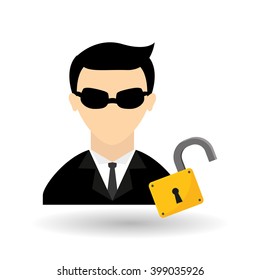 hacker icon design, vector illustration