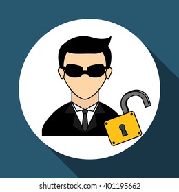 hacker icon design, vector illustration