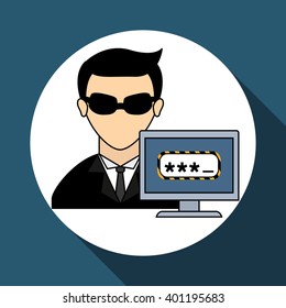 hacker icon design, vector illustration