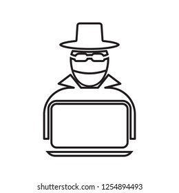 hacker icon. Element of cyber security for mobile concept and web apps icon. Thin line icon for website design and development, app development