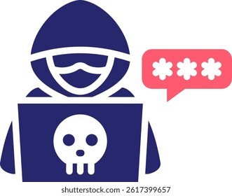 Hacker Icon Fill Vector Illustration