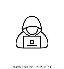 Hacker icon. filled and line stroke icons