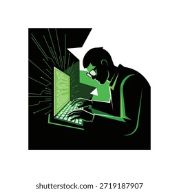 Hacker icon flat vector design.