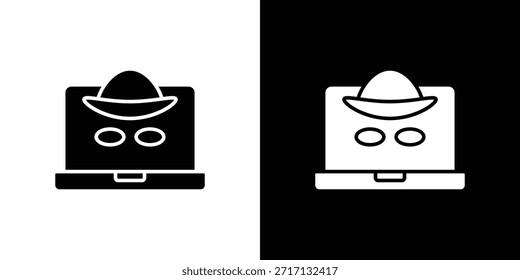 Hacker icon, glyph style icon for web site or mobile app
